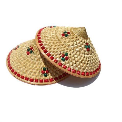 竹编织手工斗笠帽子儿童成人女凤梨舞蹈帽表演舞蹈用演出道具帽