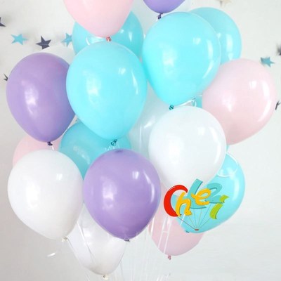 15Pcs/lot Blue Clear White Round Ballons Transparent Balloon