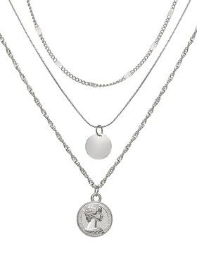 Hot sale new alloy multilayer necklace retro clavicle chain