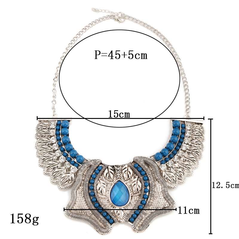 Fashion Jewelry Vintage Butterfly Leaf Beads Jewel Short Nec