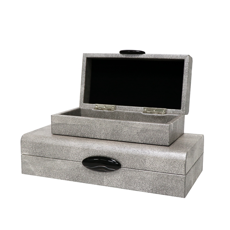 样板房现代简约卧室床头柜梳妆台皮质首饰盒装饰储物盒摆件装饰品