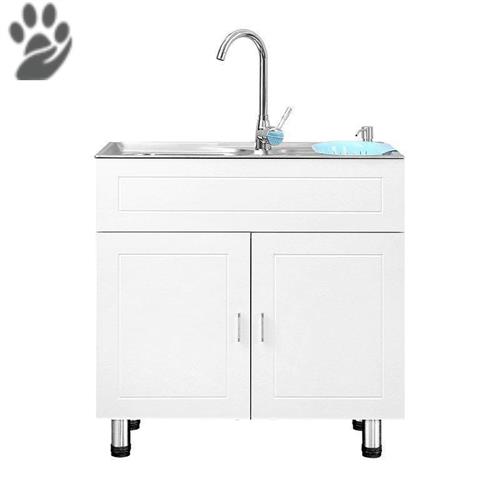 家用不锈钢水槽柜厨房洗菜碗盆单双槽带支架台洗衣水池一体橱柜