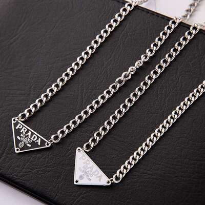 Personality Triangular Titanium Steel Necklace Letter Pendan