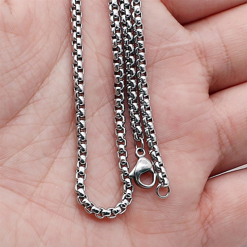 1Pc Stainless Steel Square Rolo Stainless Steel Chain Neckla