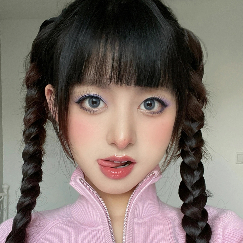 漫画刘海假发片自然lisa齐刘海假发女网红圆脸发际线前额法式贴片