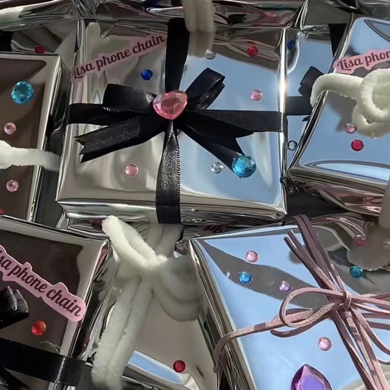 ins风银色镜面包装纸金属亮面简约小卡打包材料礼物出卡饰品包装