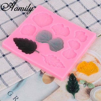 8 Holes Violet Flowers Leaf Silicon Mold Fondant Cake
