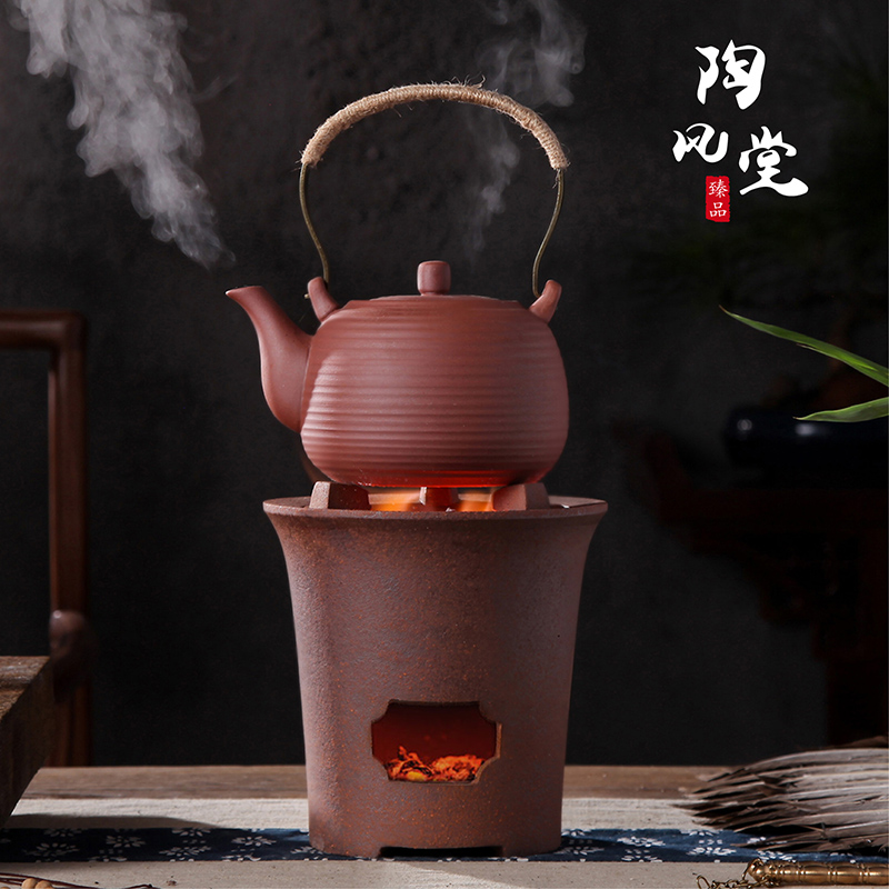 潮州烧碳茶炉风炉红泥炉木炭橄榄炭家用烧水炉小火炉砂锅炉煮茶炉