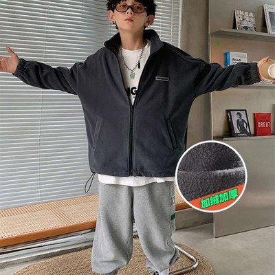 男童外套摇粒绒加厚冬装秋冬儿童加绒冲锋衣内胆冬季上衣大童男装