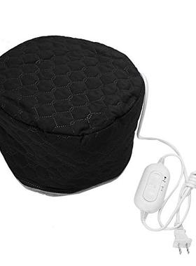 Black Hair Steamer Cap  Heating Hat Adjustable Hot Oil Treat