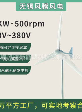 L1-1000W24V48V96V120V220V380V水平轴风力发电机微风启动低转速