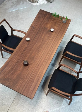 尺寸：193.5*77-74-80*5.7 北美黑胡桃大板 独板 自然边