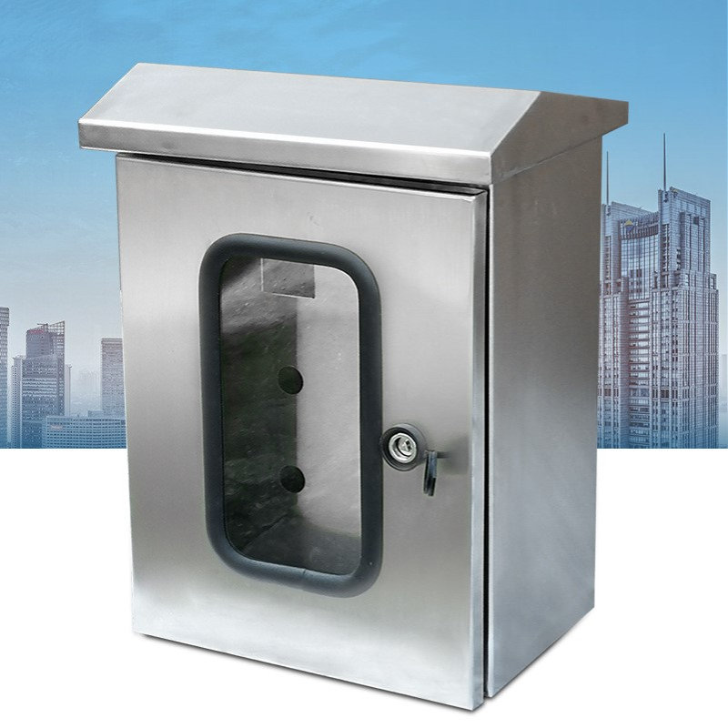 201户外不锈钢双层门配电控制箱挂墙落地防雨内外仪表接线动力箱