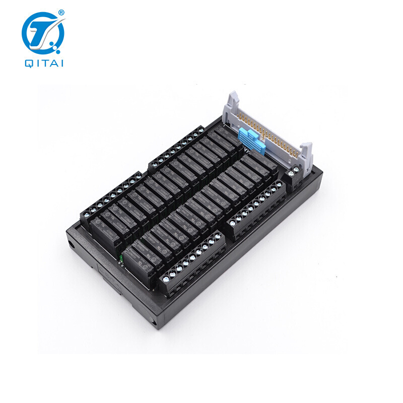 QMY417中转继电器模组可加底座端子台32位继电器1常开牛角座端子