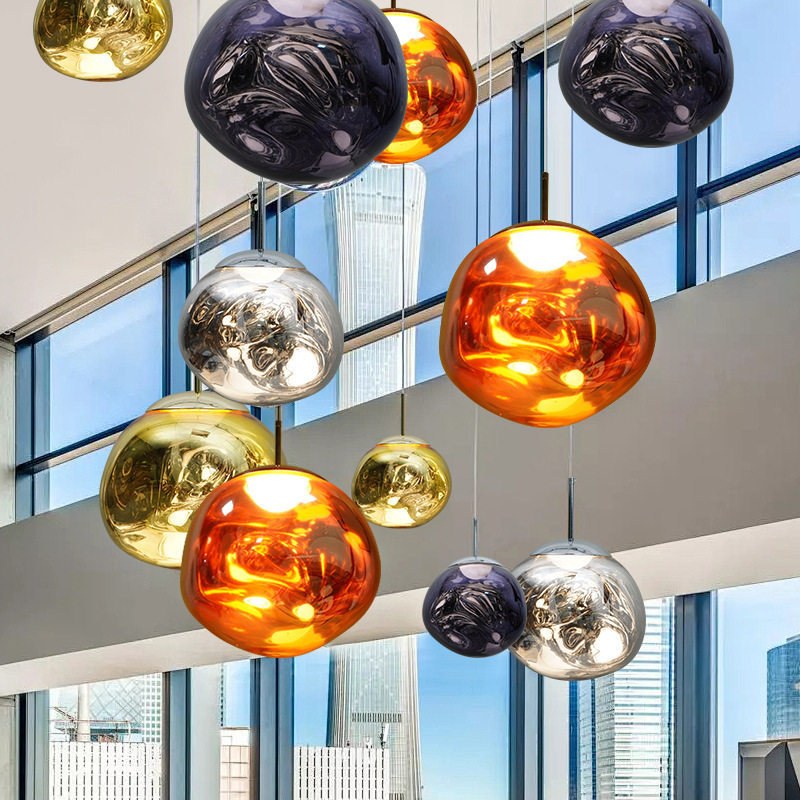 后现代熔岩吊灯挑空客厅餐厅灯装饰创意loft公寓别墅复式楼梯吊灯