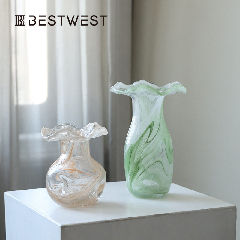 轻奢手工吹制玻璃花瓶森系花瓶套装摆件水培插花客厅家居软装饰,橡塑材料及制品,其他塑料制品,淘宝优惠券,粉丝福利购,淘宝优惠卷