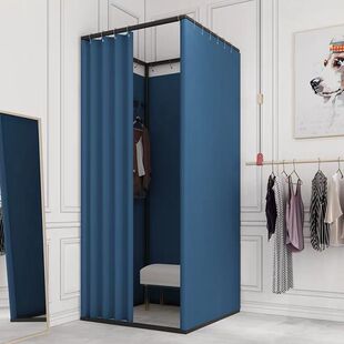 2026服装店可移动简易试衣间门帘落地更衣室展示架商场临时活动换