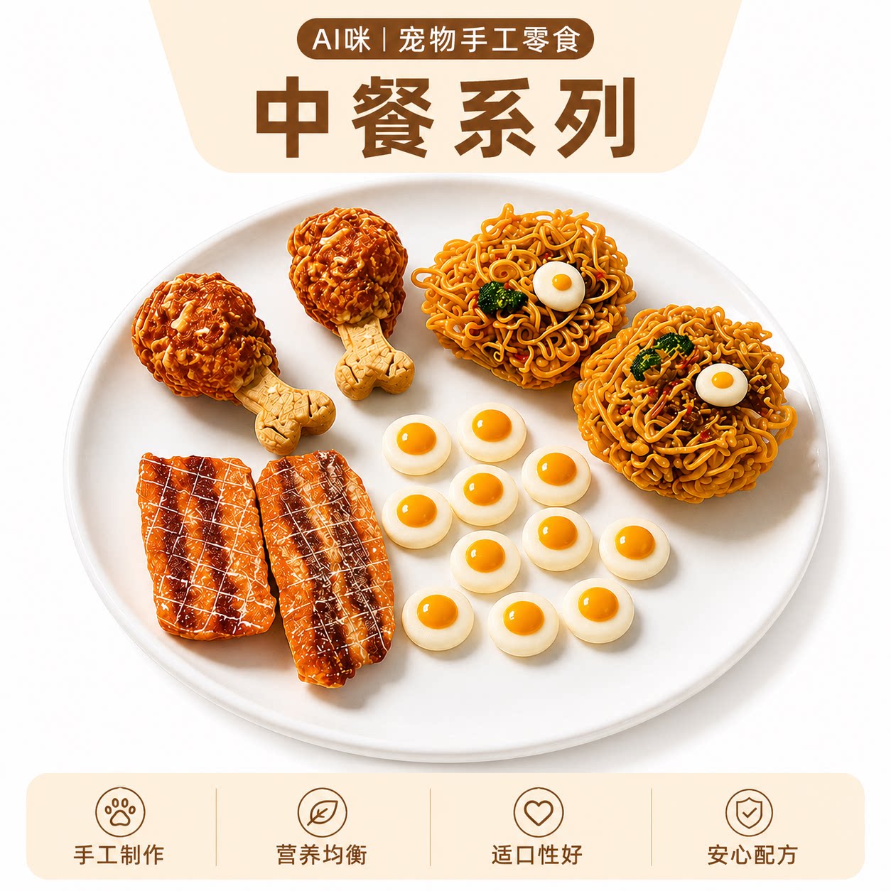AI咪猫狗中餐鸡鸭肉干磨牙棒