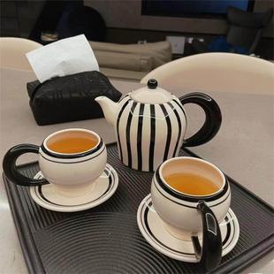 下午茶情侣咖啡杯碟套装 创意中古花茶具复古风家用冷水水壶套装