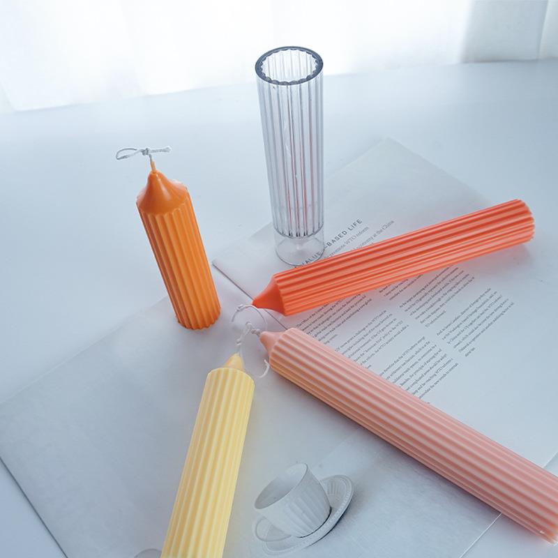 教堂顶竖条纹长杆蜡烛模具 diy手工蜡烛塑料亚克力模具齿条教堂
