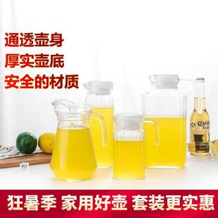 凉水壶套装 大容量茶壶家用 玻璃水壶扎壶 耐低温冷水壶防爆