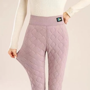 冬季女士高腰加厚加绒保暖裤秋冬修身打底裤内穿雪地蓄热棉裤
