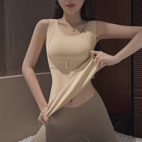 保暖背心女式前扣内衣