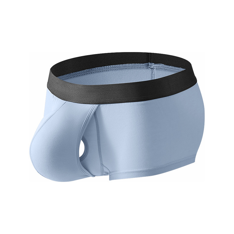 男士四角内裤竹纤维枪蛋分离性感男内裤情趣男生裤头舒适透气内裤