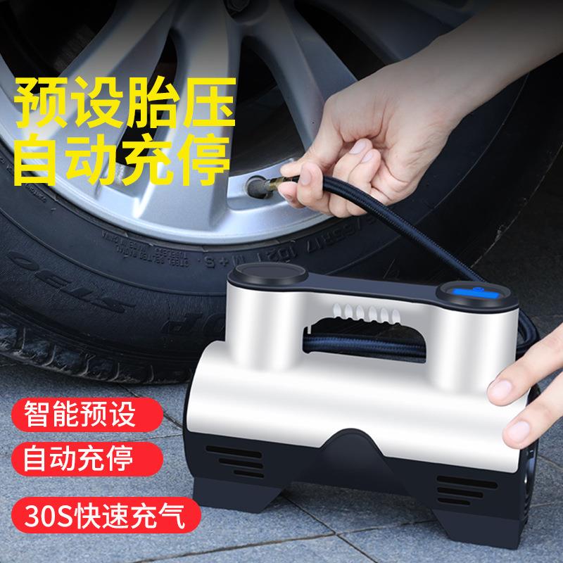 车载充气泵12v便携式小型汽车用轮胎加气打气筒电动打气机大功率