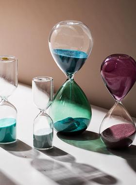 创意玻璃沙漏计时器摆件时间5 10 15分钟儿童刷牙 客厅家居装饰品