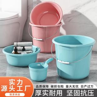 家用塑料桶学生宿舍洗澡桶 水桶加厚带盖洗衣桶 大容量储水桶