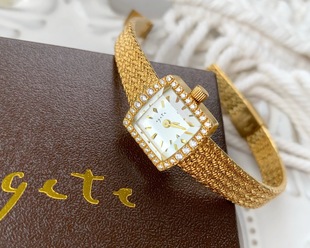 日本agete手表女麦穗小金表休闲复古简约手链表小巧石英腕表女