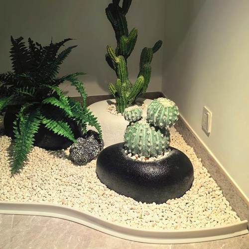 室内绿植造景围挡装饰条庭院隔离带石头商场草坪收边条景观围挡条