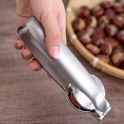加厚不锈钢板栗开口器 剥板栗去皮十字开壳工具栗子开壳夹核桃夹