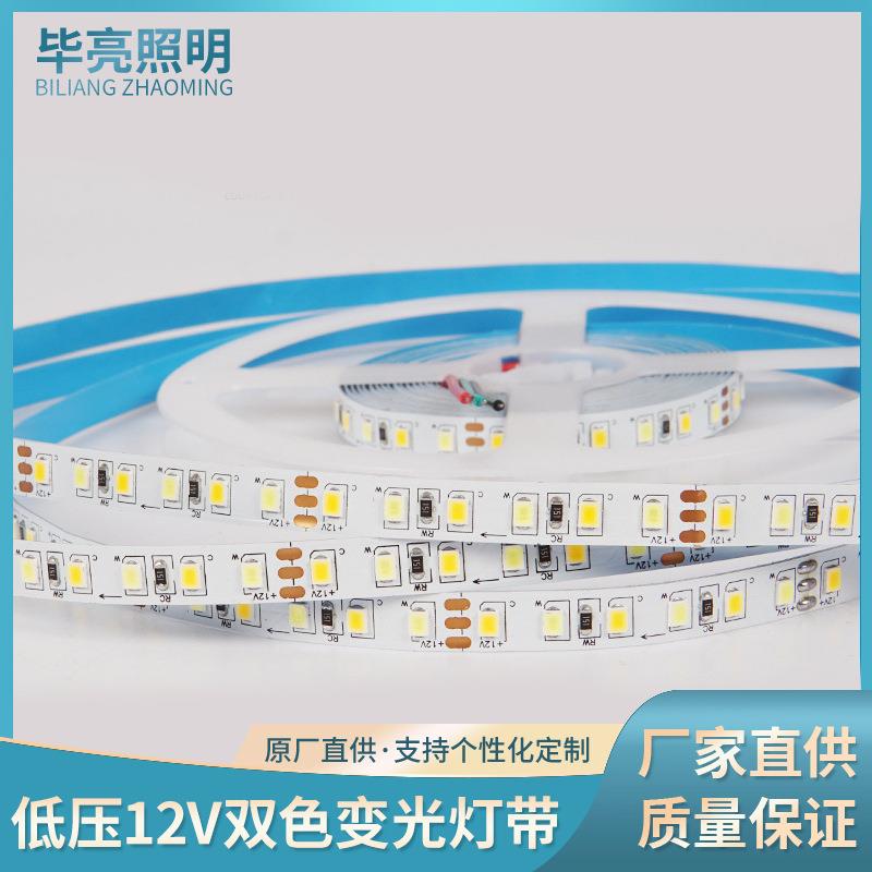 低压12VLED灯带双色变光户外照明贴片柔性高显双面电镀版2835灯带