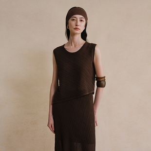 觉织Sensiyarn斜纹圆领斜角背心JZKC119