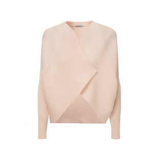 觉织Sensiyarn流线廓形开衫 宽松无扣雕塑感亲肤针织外套JZHC119