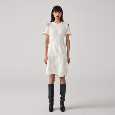 觉织Sensiyarn流沙露肩短袖连衣裙JZGC028