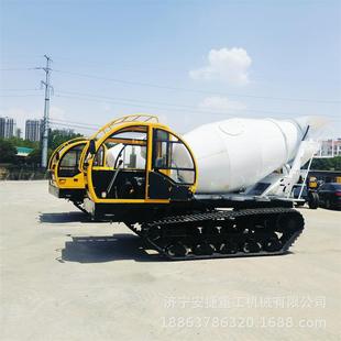 3方油缸张紧混凝土搅拌车 高承载履带混凝土运输车 水田泥地行使