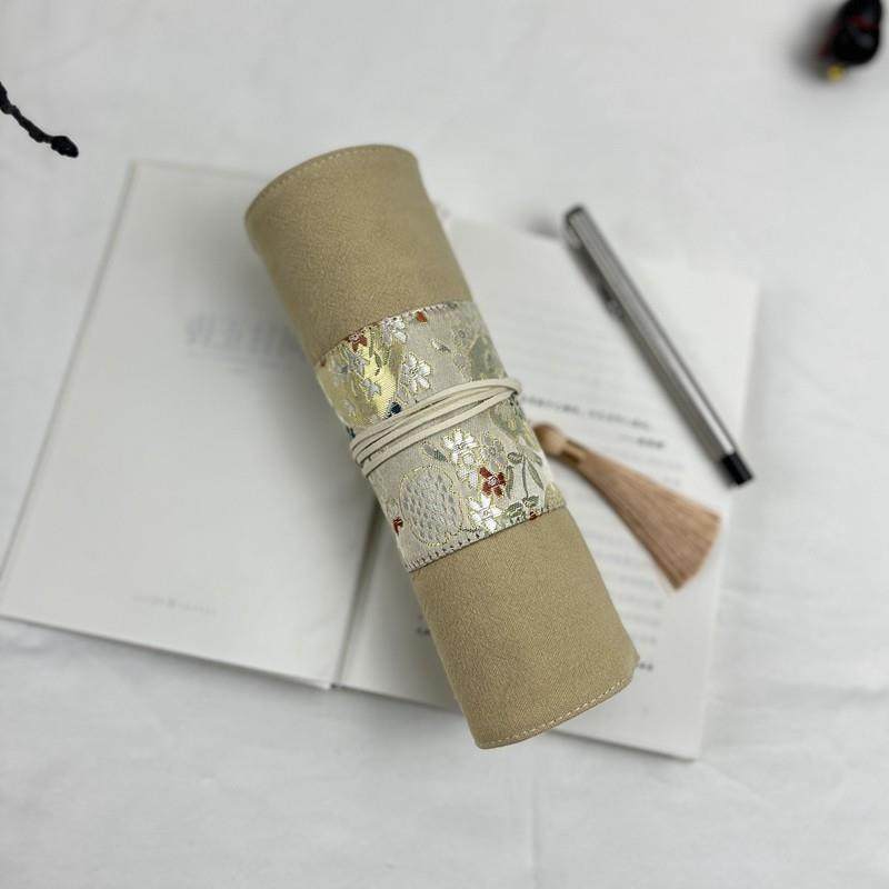 布邑复古锦缎布艺加厚卷笔帘卷笔袋钢笔卷帘大容量文具袋便携收纳,文具电教/文化用品/商务用品,笔袋,淘宝优惠券,粉丝福利购,淘宝优惠卷