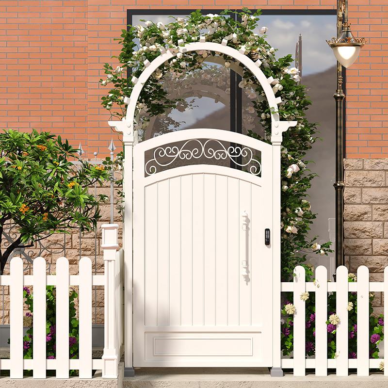 铝合金别墅花园门铁艺庭院大门不锈钢户外栅栏门单双开关院子大门