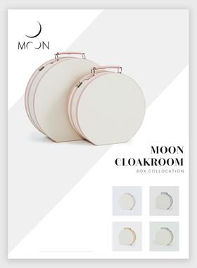 月亮空间模型房衣帽间收纳盒饰品彩色半月盒家居展厅装饰道具