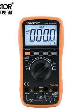 胜利万用表 新款自动量程数字万用表VC97 可测温度 频率 带背光