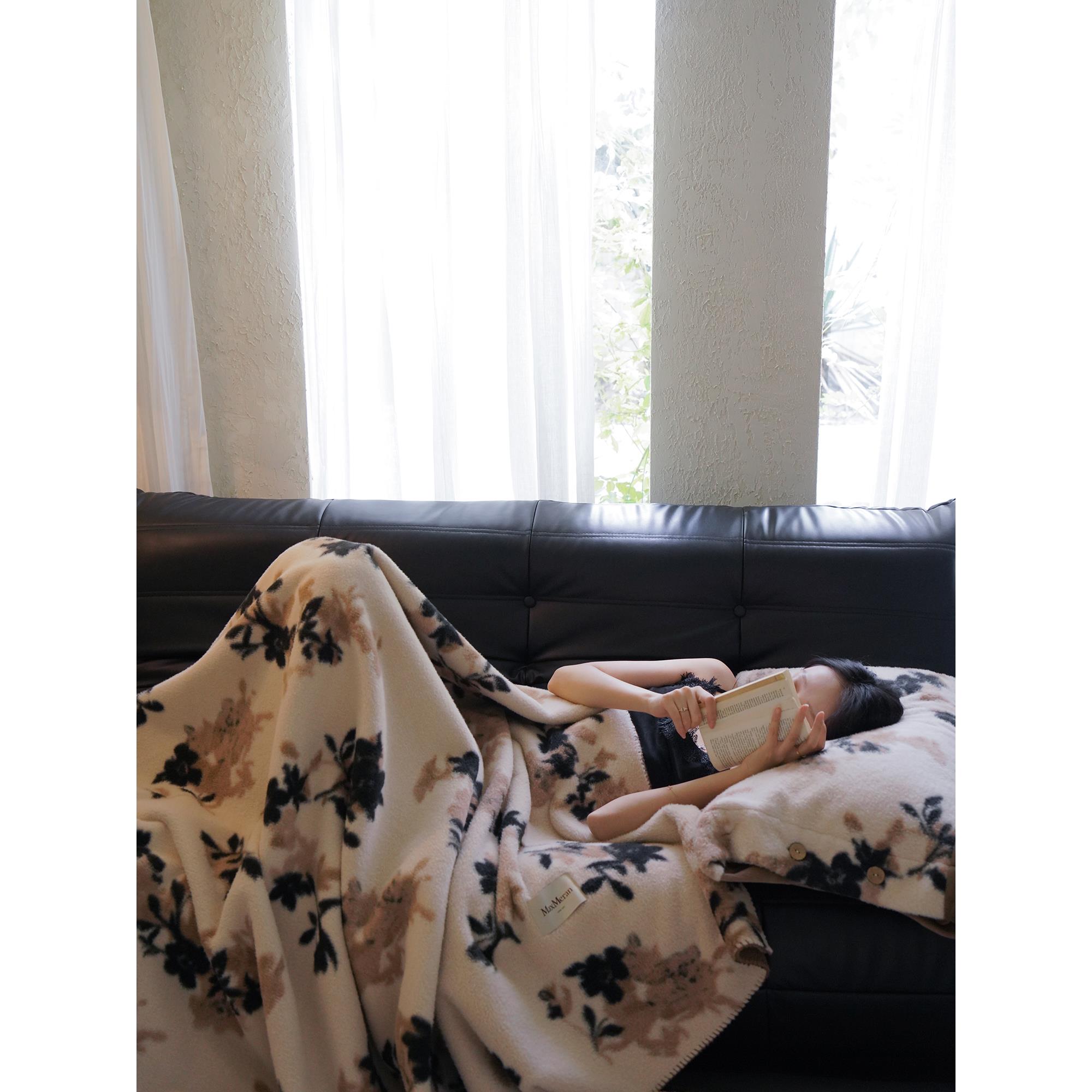 Zijpe~亲肤柔软秋冬仿生羊绒休闲毯沙发盖毯披肩毯可机洗毯子毛毯