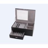 钢笔双层收纳盒皮革展示盒13大容量璞文具收纳笔展示收藏盒