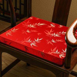 红木坐垫沙发垫实木椅子凳子圈椅茶椅垫座垫红色家用餐椅垫子 中式