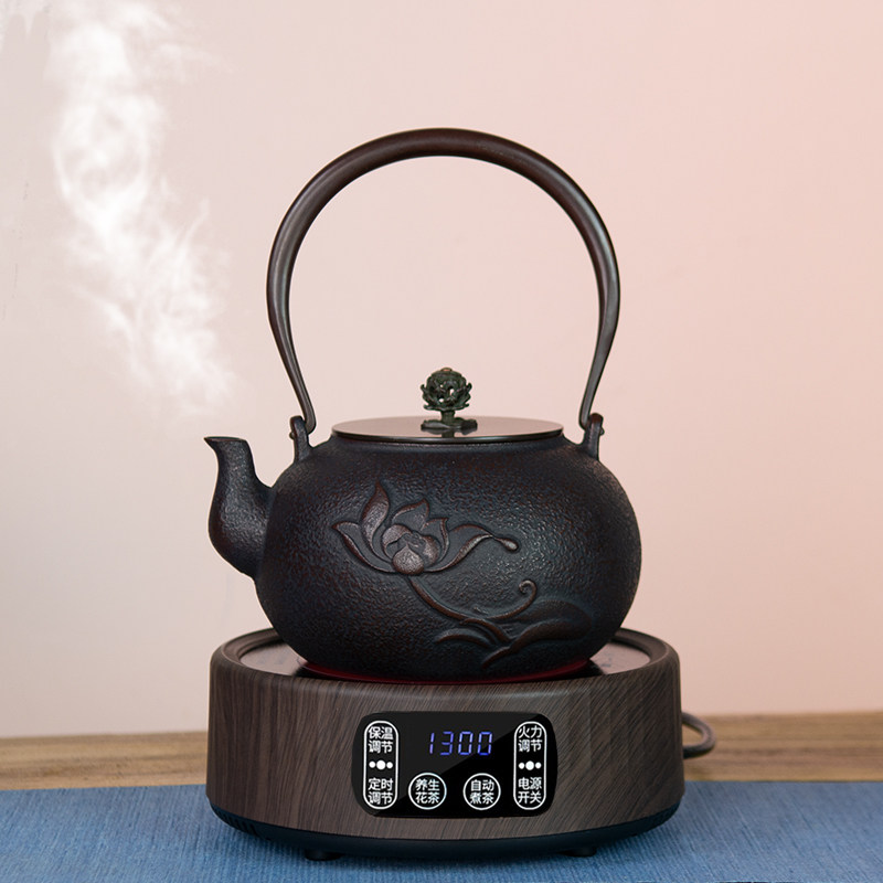黑晶炉煮茶炉煮茶器纯手工铁壶玻璃壶铜壶烧水壶全自动小型煮茶器