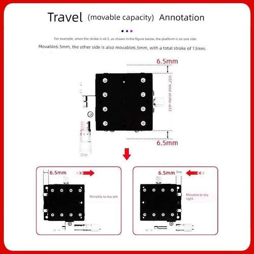 X轴移位平台光学精密移动滑块手动校准微调滑块Lx40/60/80/90/125