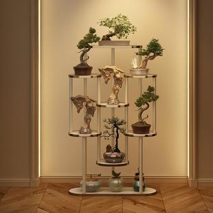 盆栽置物架中式花架子客厅落地式展示架轻奢高级感植物摆放架室内