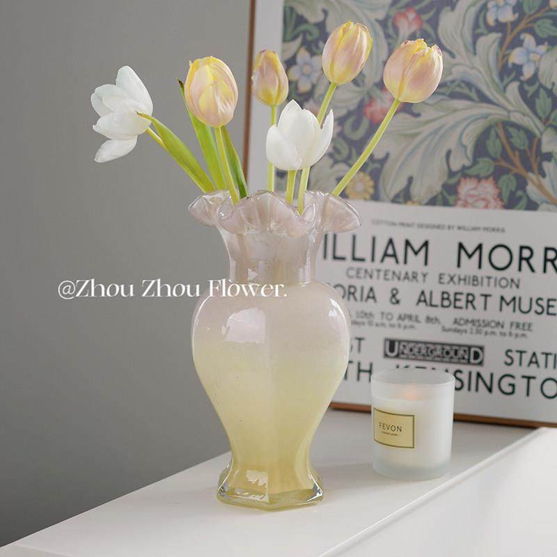 法式中古花瓶摆件水培插花装饰餐桌玻璃家居复古轻奢简约鲜花花器,家居饰品,花瓶,淘宝优惠券,粉丝福利购,淘宝优惠卷